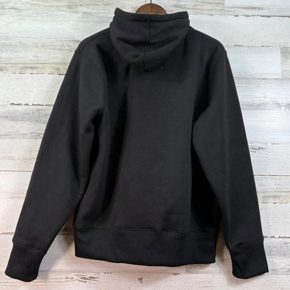 Ditch Plains New York Black Full Zip‎ Hoodie Mens Large Embroidered Logo Fleece